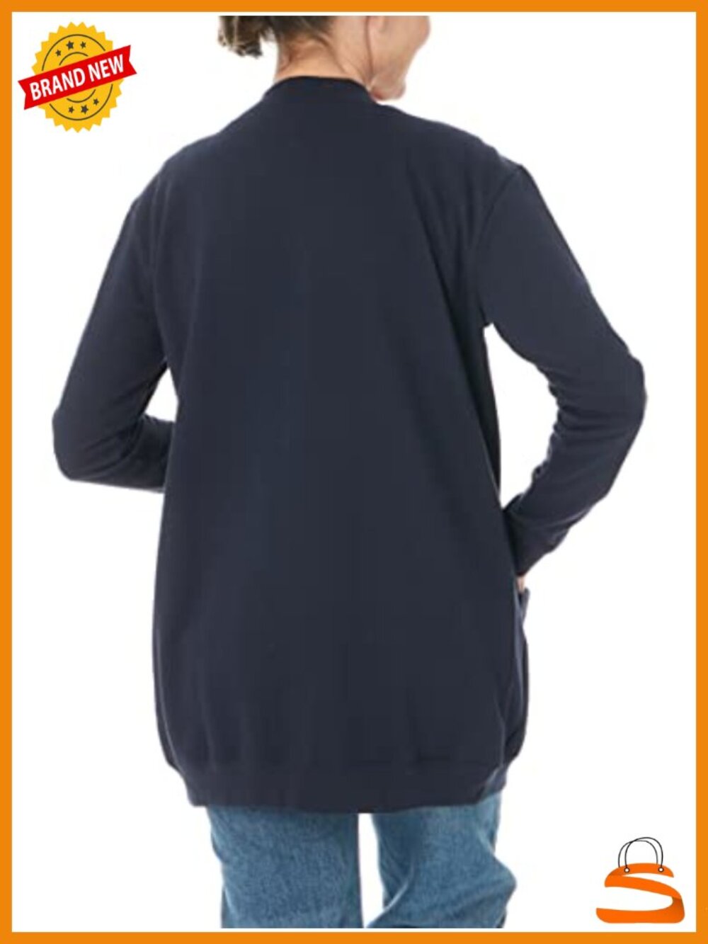 Women Fleece Snap Button Cardigan Sweatshirt Coat Soft Warm Jacket with Pockets - Picture 3 of 6